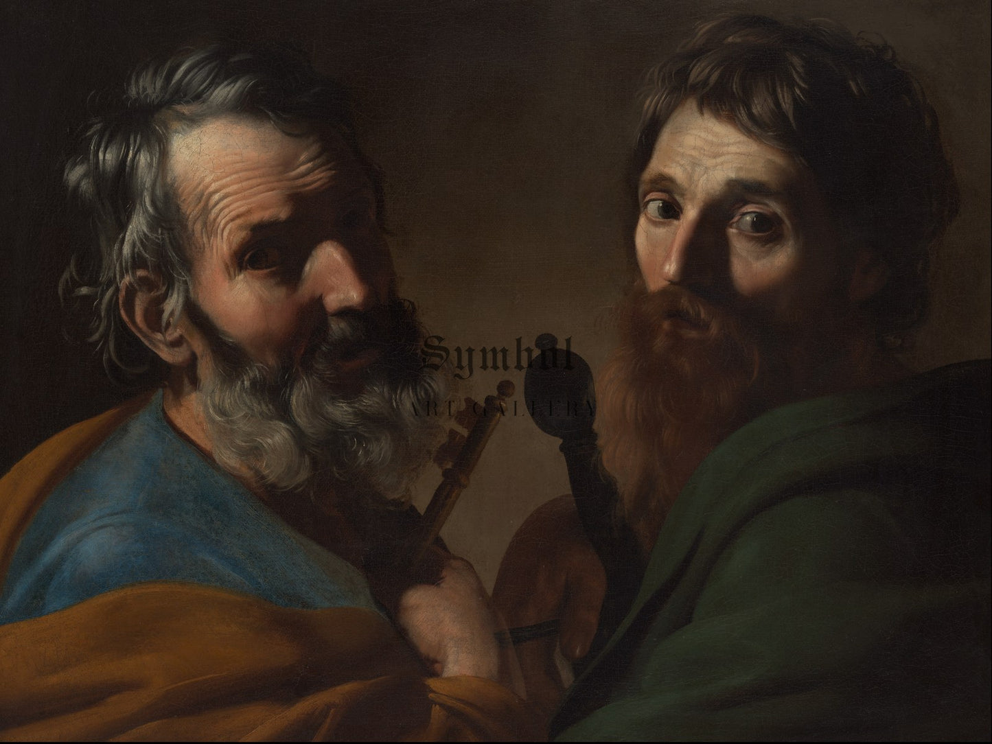 Saints Peter and Paul by Bartolomeo Manfredi 1620, Wall Art Print, Fine Art Reproduction, Museum Quality Decor, Poster