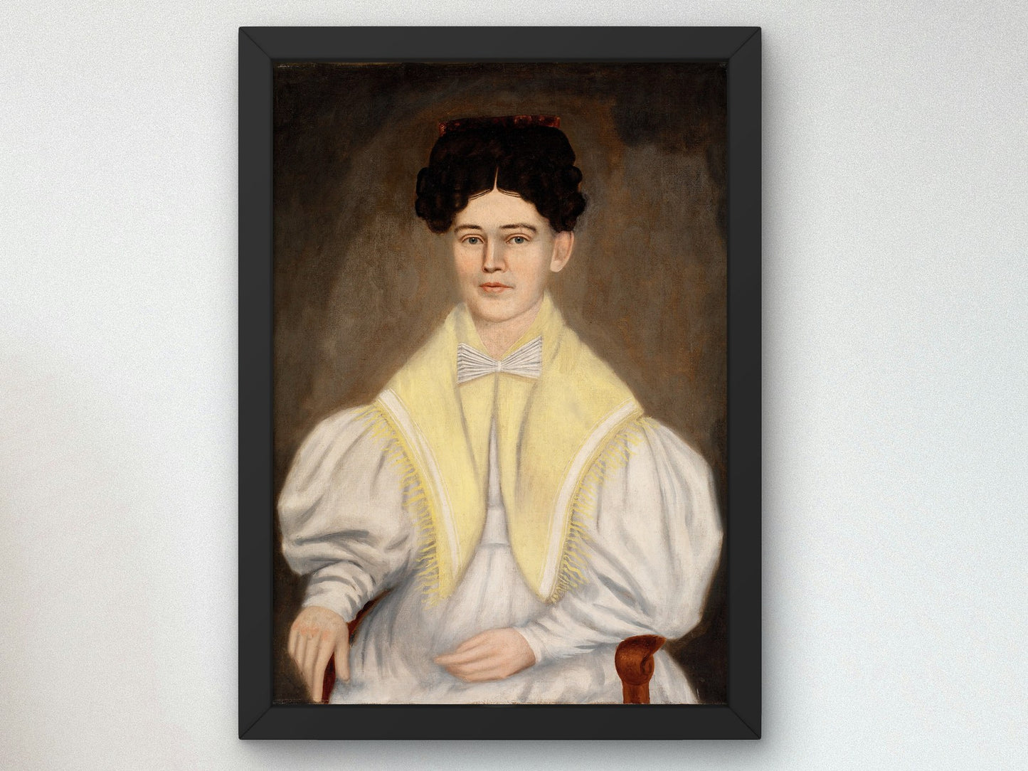Portrait of a Woman with a Shawl by Erastus Salisbury Field 1825, Wall Art Print, Fine Art Reproduction, Museum Quality Decor, Poster