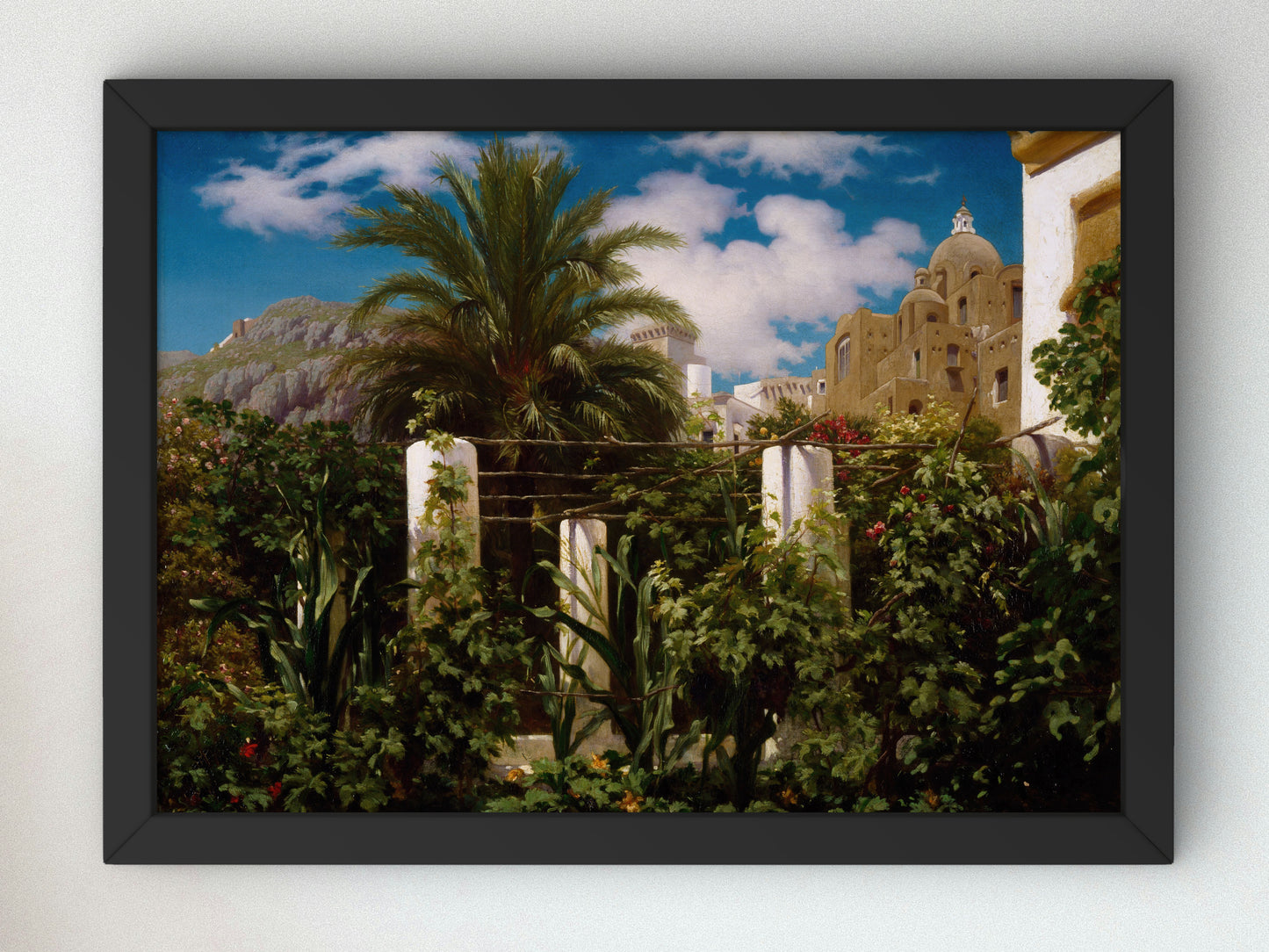 Garden of an Inn, Capri by Frederic Leighton 1859, Wall Art Print, Fine Art Reproduction, Museum Quality Decor, Poster