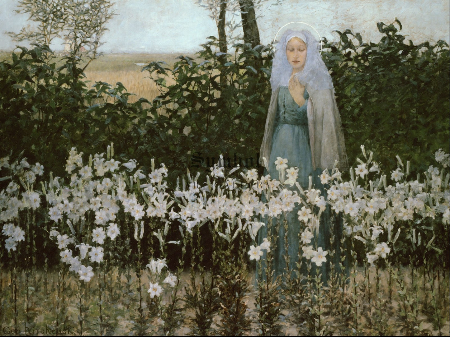 The Annunciation by George Hitchcock 1887, Wall Art Print, Fine Art Reproduction, Museum Quality Decor, Poster