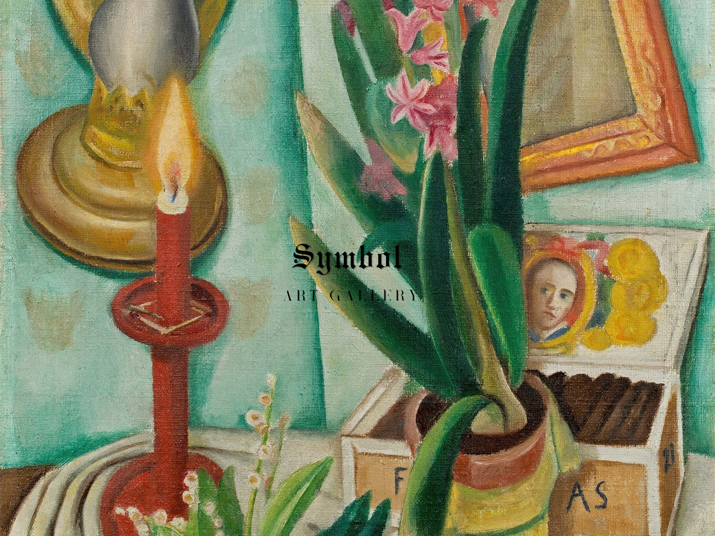 Still Life with Burning Candle by Max Beckmann 1921, Wall Art Print, Fine Art Reproduction, Museum Quality Decor, Poster
