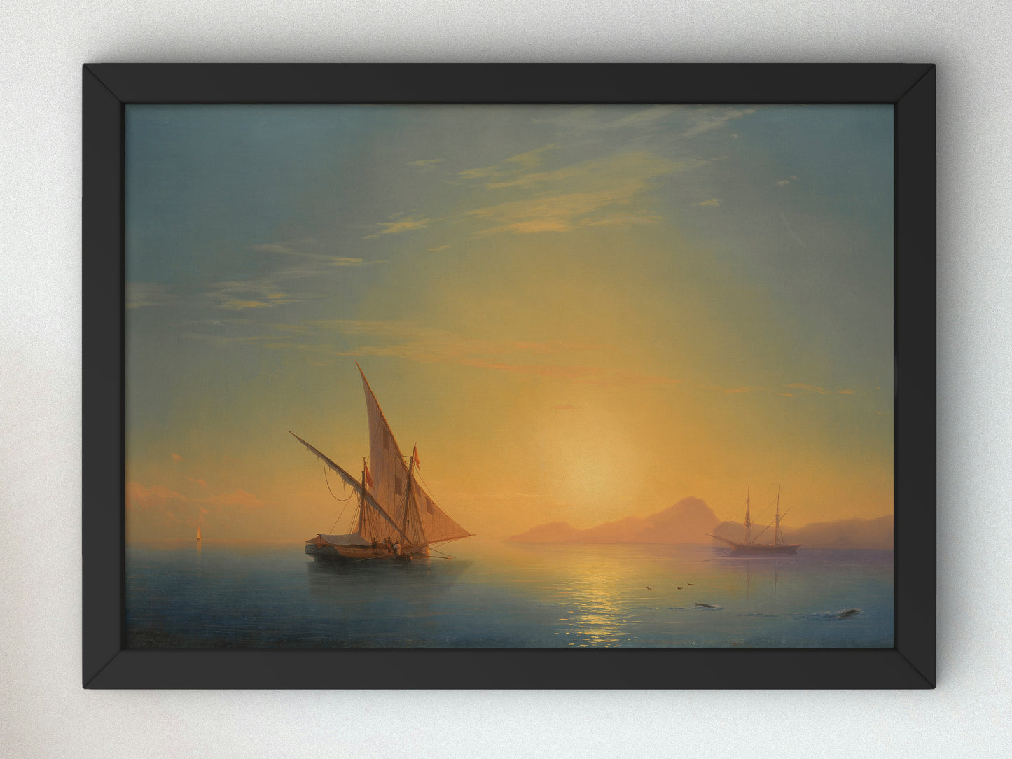 Sunset Over Ischia by Ivan Konstantinovich Aivazovsky 1857, Wall Art Print, Fine Art Reproduction, Museum Quality Decor, Poster