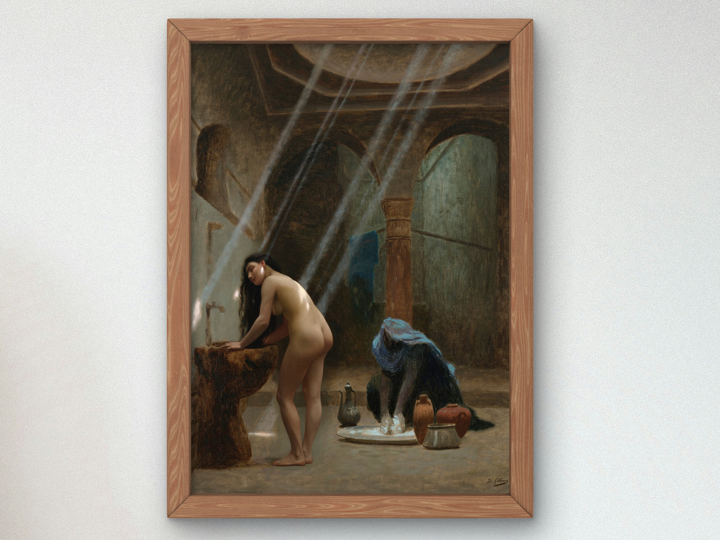 A Moorish Bath Study by Jean Léon Gérôme 1870, Wall Art Print, Fine Art Reproduction, Museum Quality Decor, Poster