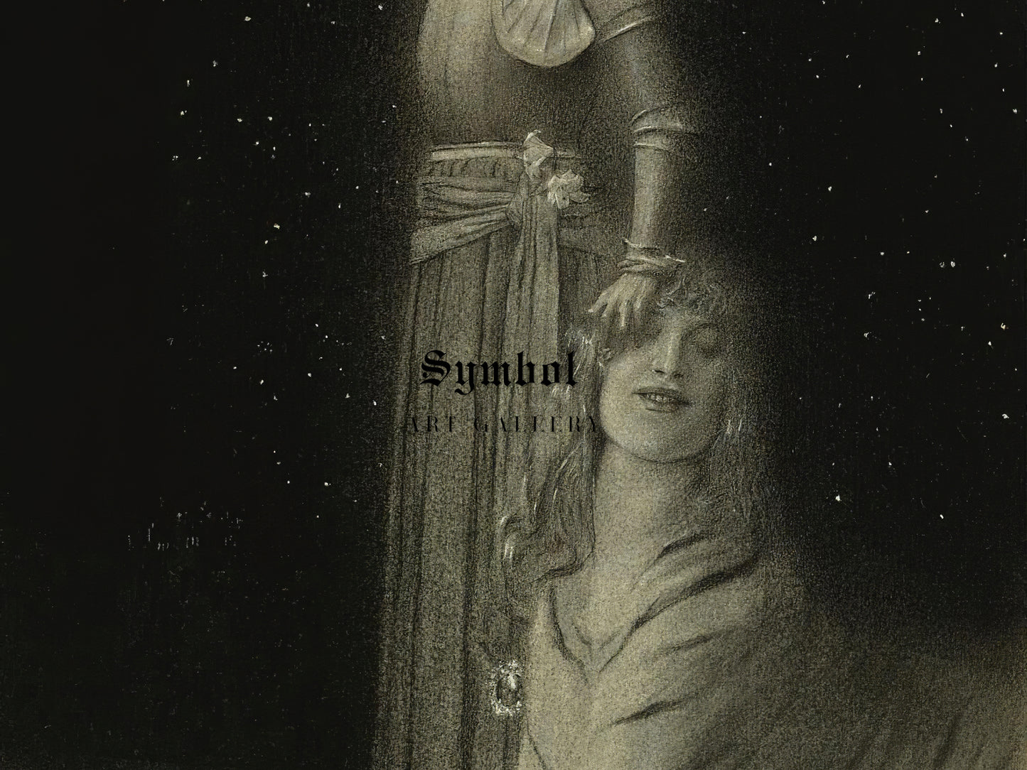 With Verhaeren, An Angel by Fernand Khnopff 1918, Wall Art Print, Fine Art Reproduction, Museum Quality Decor, Poster