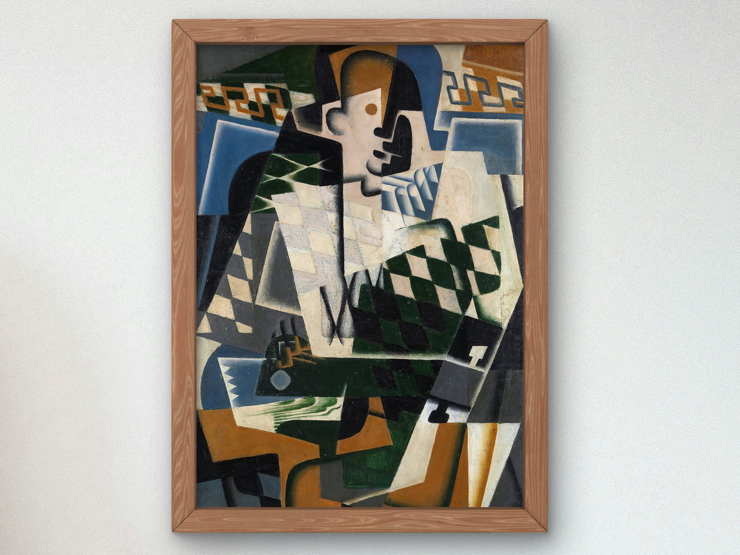 Harlequin with a Guitar by Juan Gris 1917, Wall Art Print, Fine Art Reproduction, Museum Quality Decor, Poster