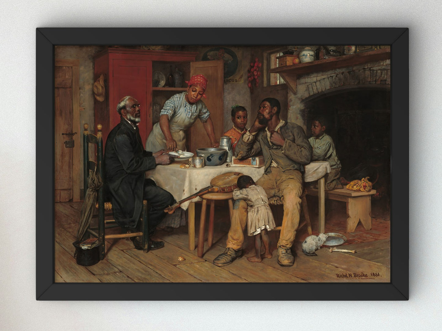 A Pastoral Visit by Richard Norris Brooke 1881, Wall Art Print, Fine Art Reproduction, Museum Quality Decor, Poster