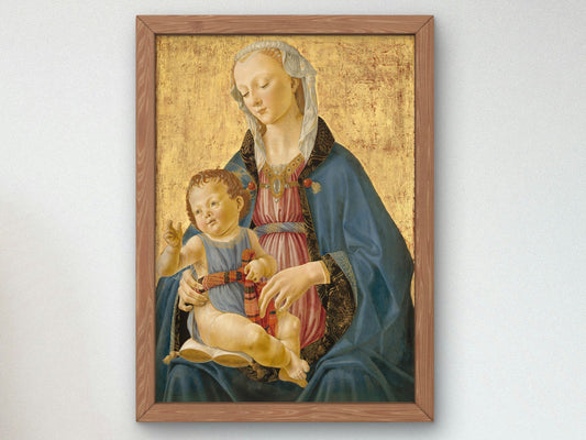 Madonna and Child by Domenico Ghirlandaio 1475, Wall Art Print, Fine Art Reproduction, Museum Quality Decor, Poster
