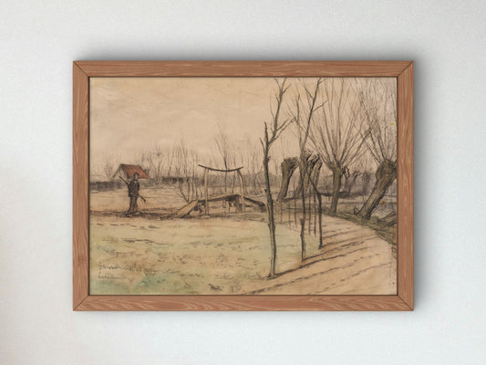 Landscape at Loosduinen by Piet Mondrian 1905, Wall Art Print, Fine Art Reproduction, Museum Quality Decor, Poster