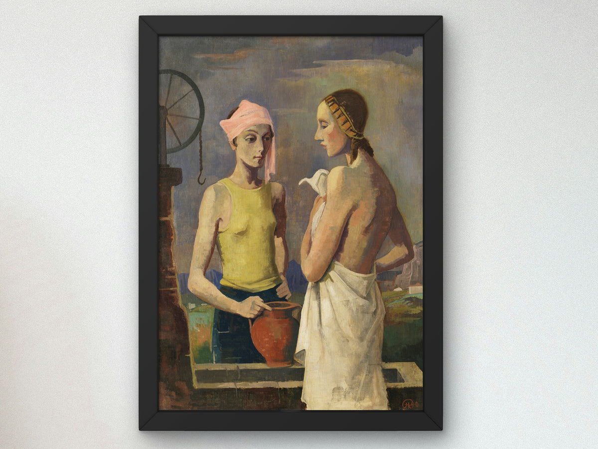 Two Women at the Well by Karl Hofer 1940, Wall Art Print, Fine Art Reproduction, Museum Quality Decor, Poster