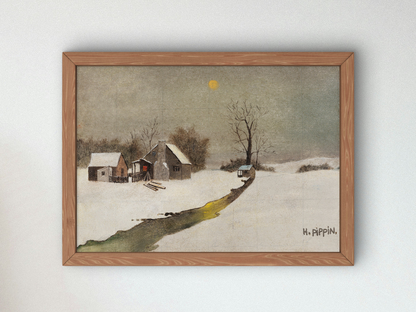 Winter Landscape by Horace Pippin 1940, Wall Art Print, Fine Art Reproduction, Museum Quality Decor, Poster