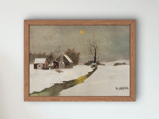 Winter Landscape by Horace Pippin 1940, Wall Art Print, Fine Art Reproduction, Museum Quality Decor, Poster