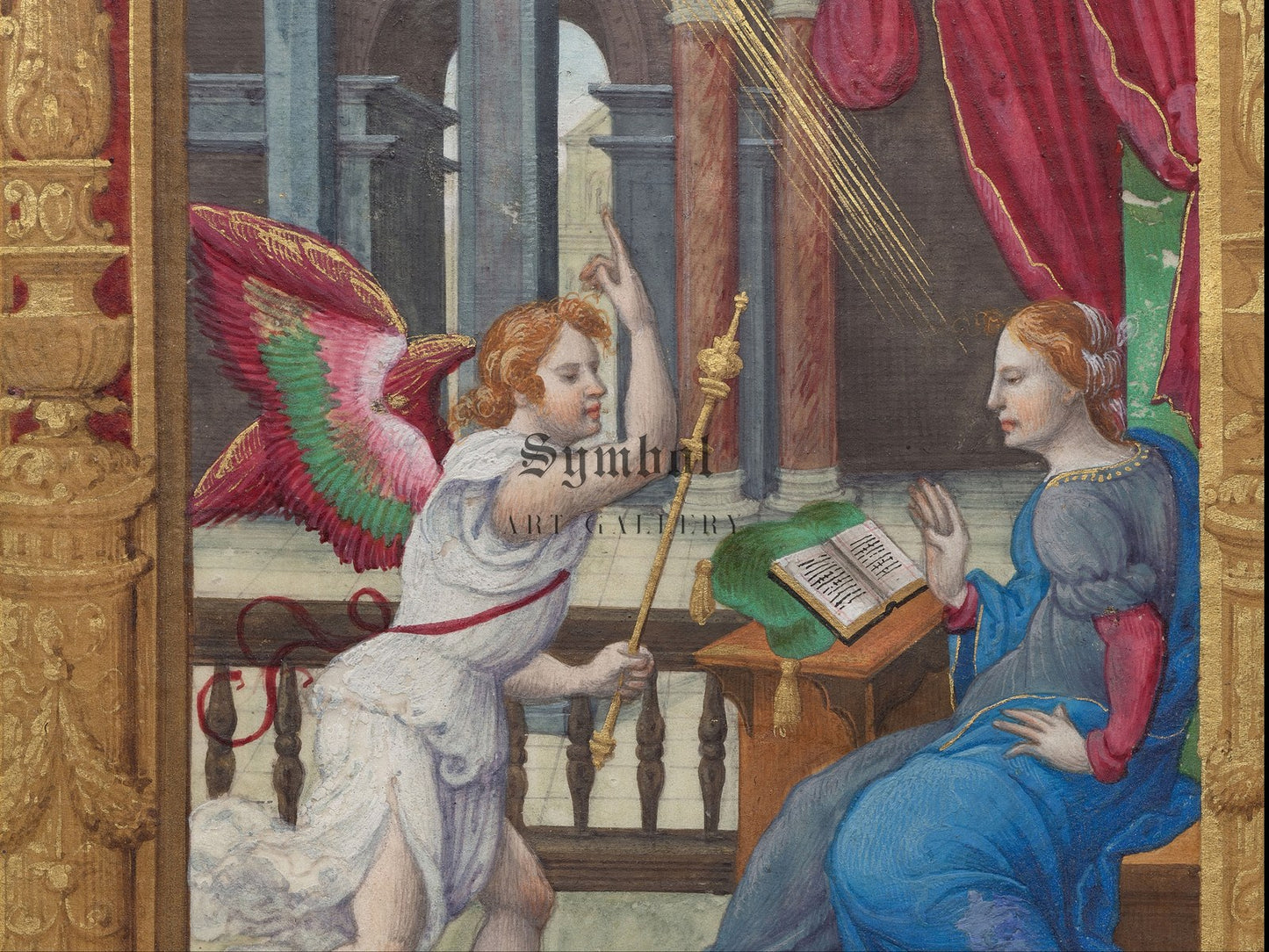 The Annunciation, Matins, Office of the Virgin by Noël Bellemare 1530, Wall Art Print, Fine Art Reproduction, Museum Quality Decor, Poster