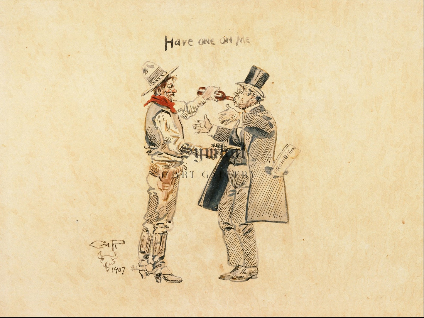 Have One on Me by Charles Marion Russell 1907, Wall Art Print, Fine Art Reproduction, Museum Quality Decor, Poster