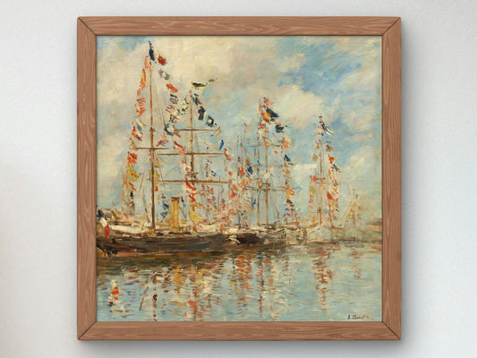 Yacht Basin at Trouville Deauville by Eugène Boudin 1895, Wall Art Print, Fine Art Reproduction, Museum Quality Decor, Poster