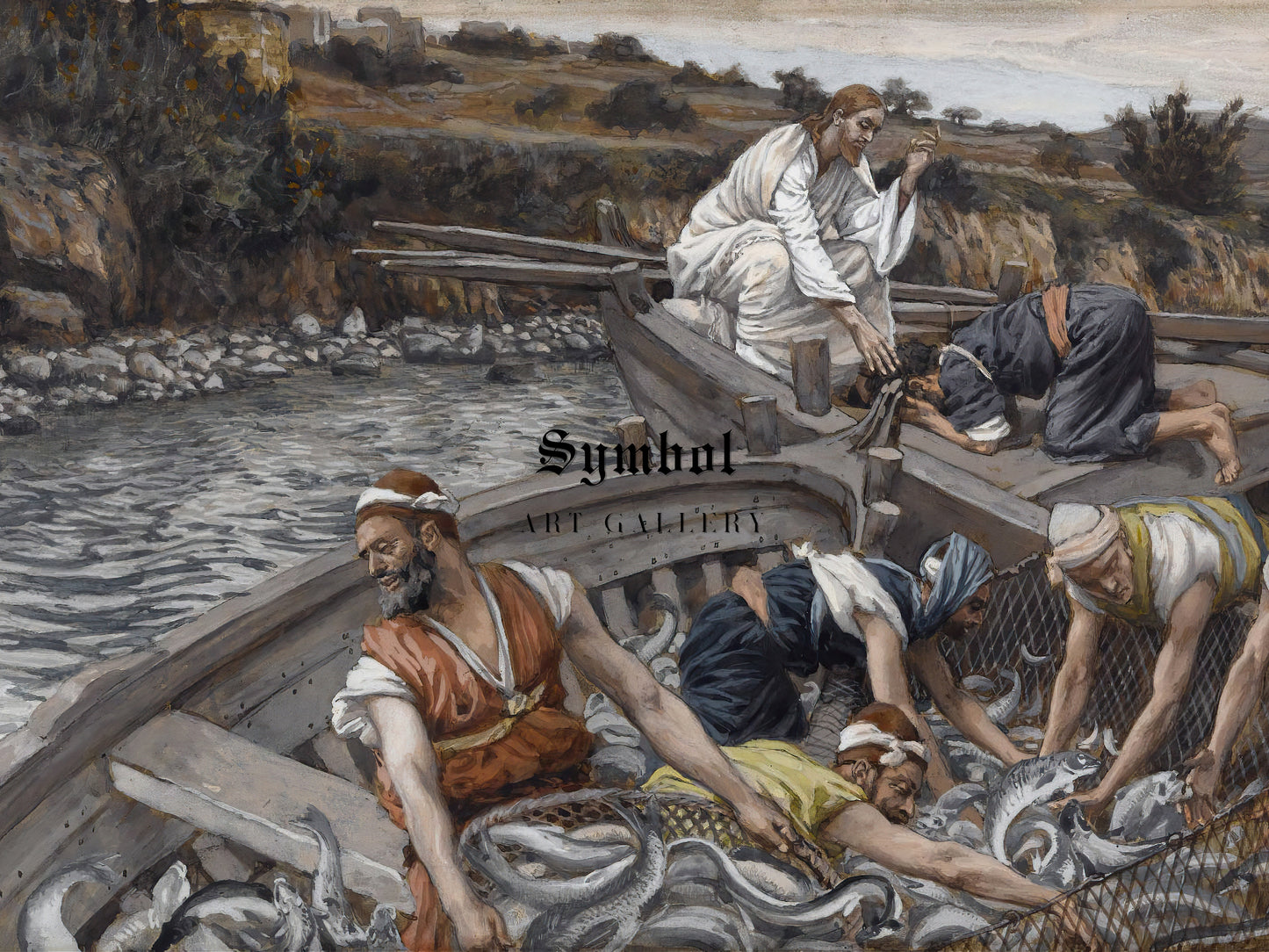 The Miraculous Draught of Fishes by James Tissot 1886, Wall Art Print, Fine Art Reproduction, Museum Quality Decor, Poster