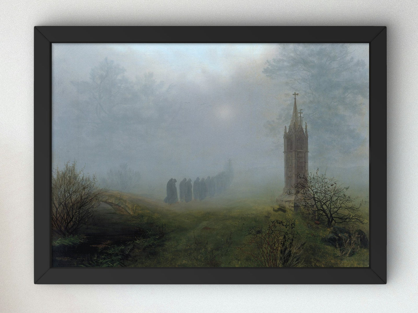Procession in the Fog by Ernst Ferdinand Oehme 1828, Wall Art Print, Fine Art Reproduction, Museum Quality Decor, Poster