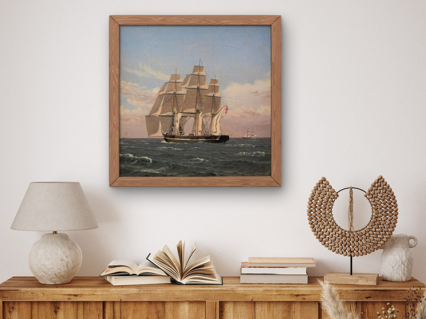 The Corvette Najaden Under Sail by Christoffer Wilhelm Eckersberg 1833, Wall Art Print, Fine Art Reproduction, Museum Quality Decor, Poster