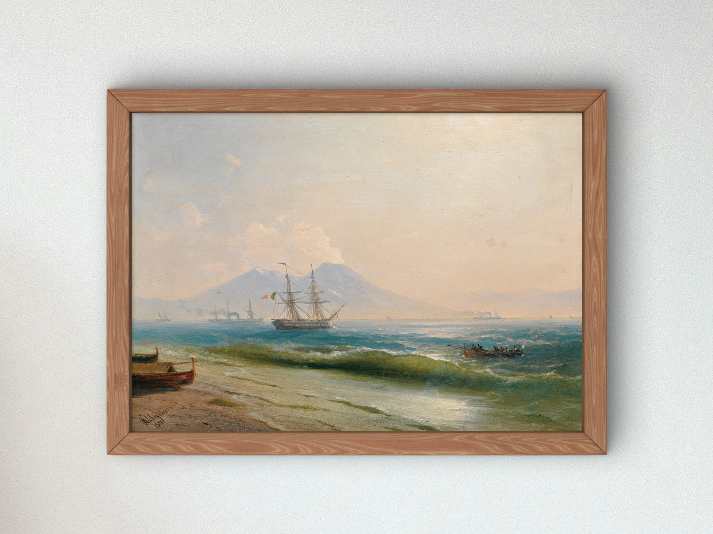 View of Mount Vesuvius by Ivan Konstantinovich Aivazovsky 1878, Wall Art Print, Fine Art Reproduction, Museum Quality Decor, Poster