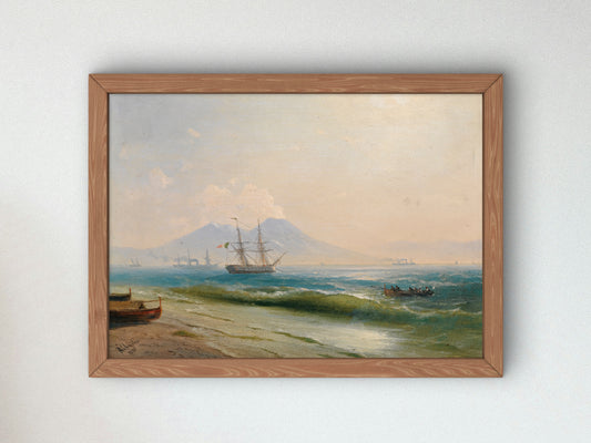 View of Mount Vesuvius by Ivan Konstantinovich Aivazovsky 1878, Wall Art Print, Fine Art Reproduction, Museum Quality Decor, Poster