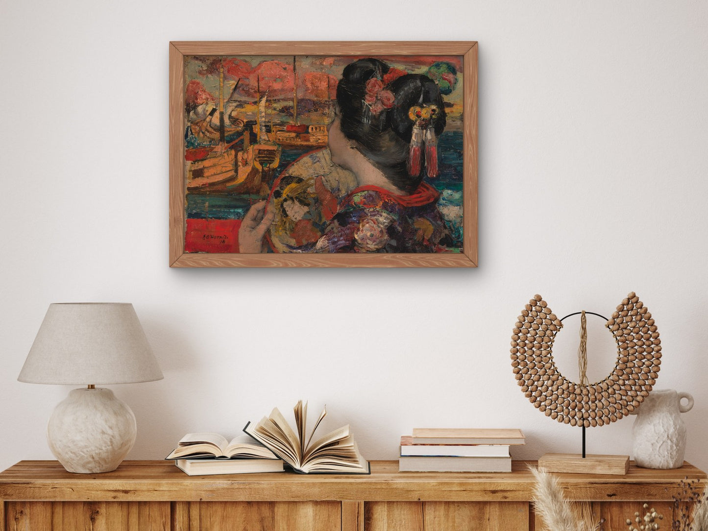 The Balcony Yokohama by Edward Atkinson Hornel 1894, Wall Art Print, Fine Art Reproduction, Museum Quality Decor, Poster