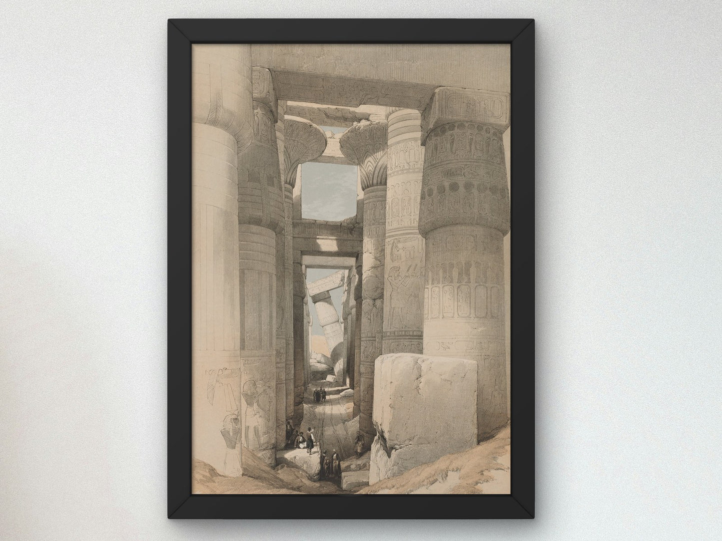 Karnak by David Roberts and Louis Haghe 1847, Wall Art Print, Fine Art Reproduction, Museum Quality Decor, Poster