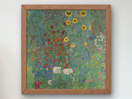 Farm Garden with Sunflowers by Gustav Klimt 1906, Wall Art Print, Fine Art Reproduction, Museum Quality Decor, Poster