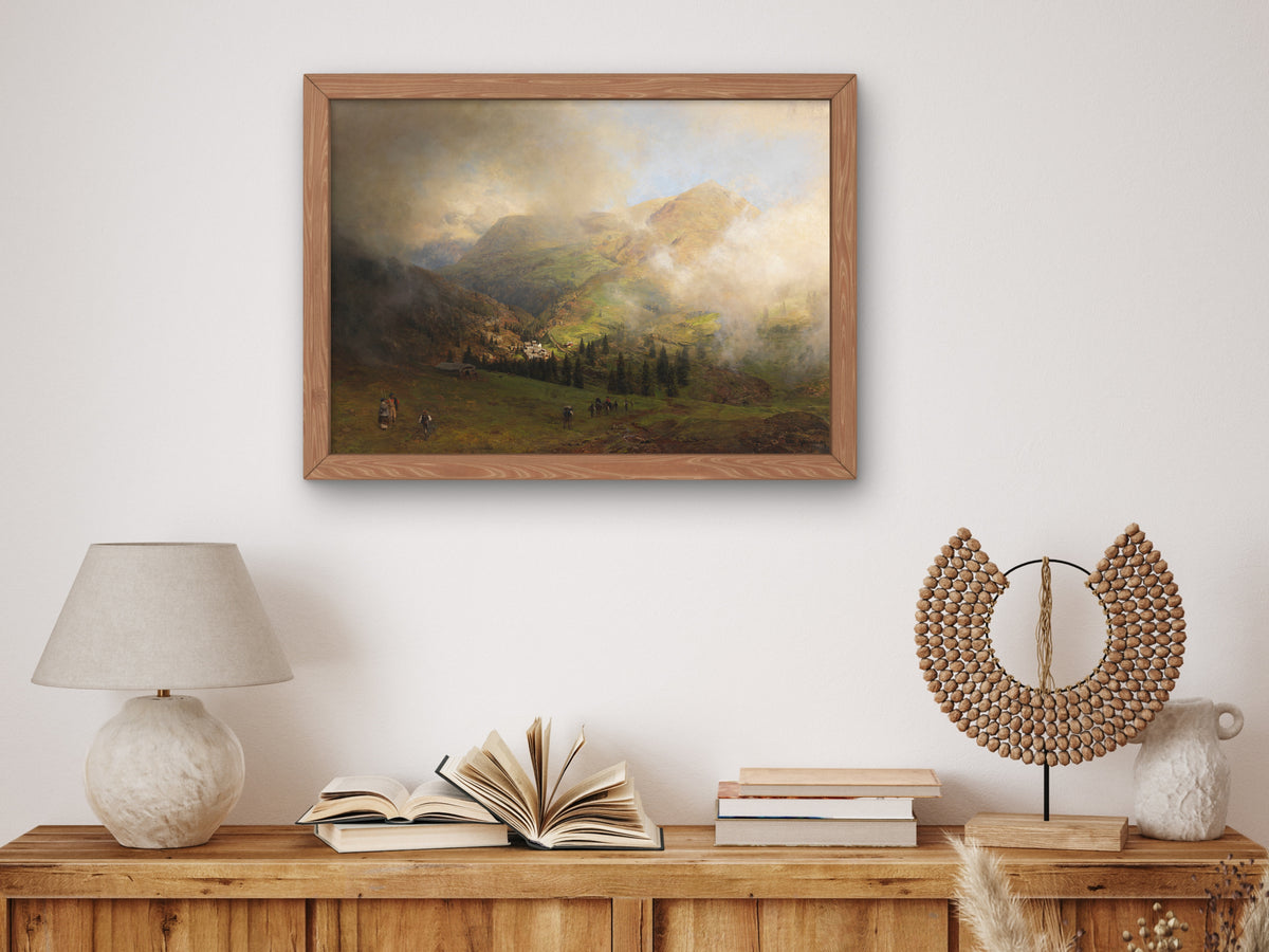 View of the Rigi by Oswald Achenbach 1864, Wall Art Print, Fine Art Reproduction, Museum Quality Decor, Poster