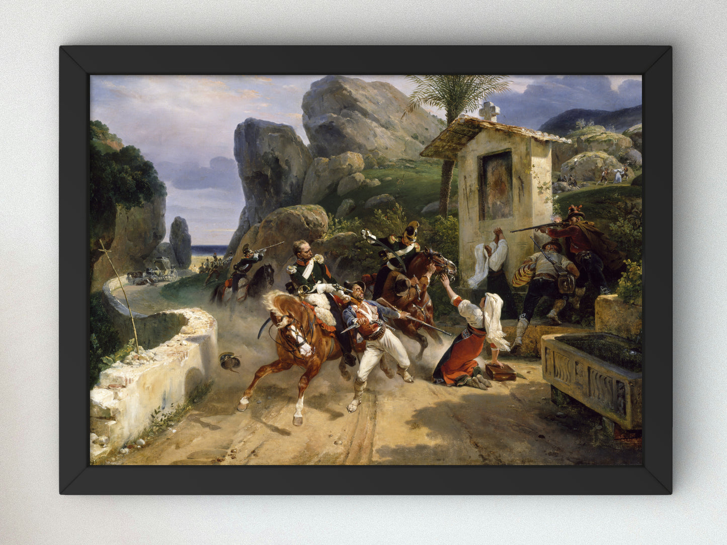 Italian Brigands Surprised by Papal Troops by Horace Vernet 1831, Wall Art Print, Fine Art Reproduction, Museum Quality Decor, Poster