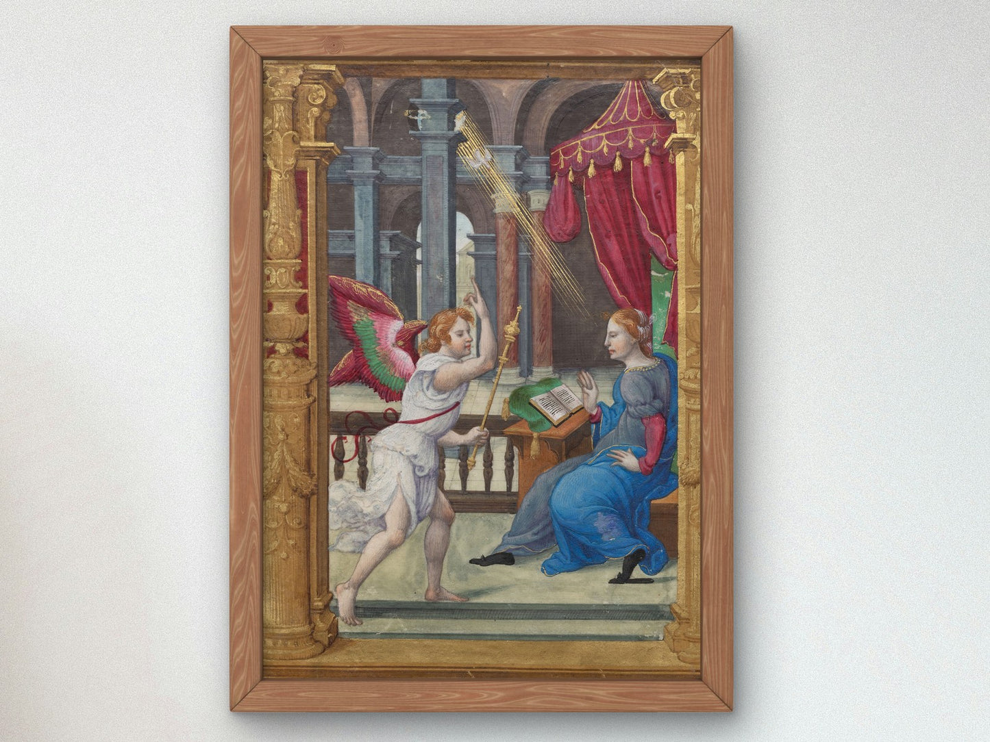 The Annunciation, Matins, Office of the Virgin by Noël Bellemare 1530, Wall Art Print, Fine Art Reproduction, Museum Quality Decor, Poster