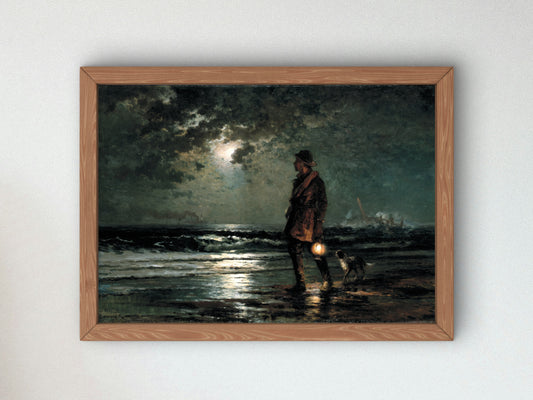 Life Saving Patrol by Edward Moran 1893, Wall Art Print, Fine Art Reproduction, Museum Quality Decor, Poster