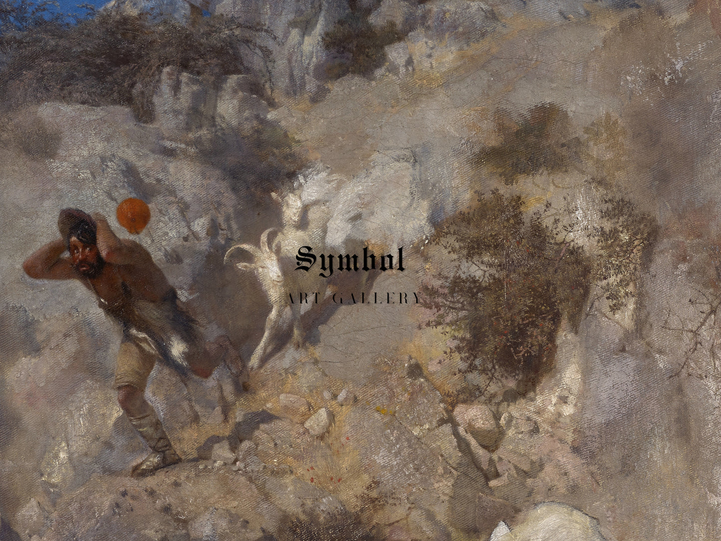 Pan Frightening a Shepherd by Arnold Böcklin 1865, Wall Art Print, Fine Art Reproduction, Museum Quality Decor, Poster
