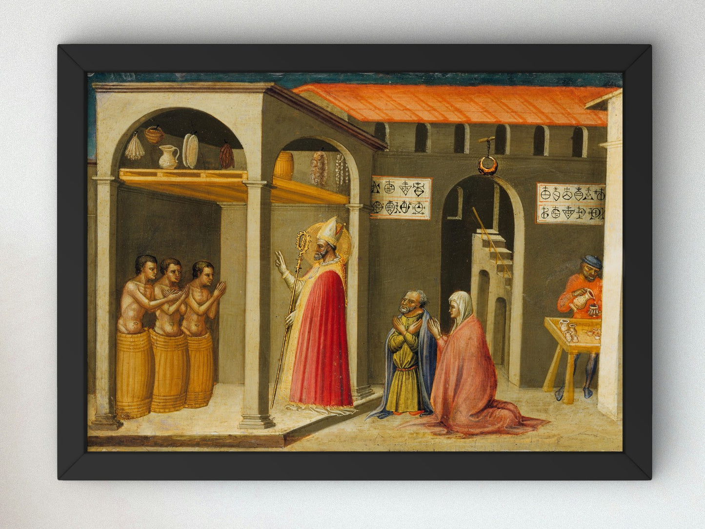 Saint Nicholas Resuscitating Three Youths by Bicci di Lorenzo 1433, Wall Art Print, Fine Art Reproduction, Museum Quality Decor, Poster