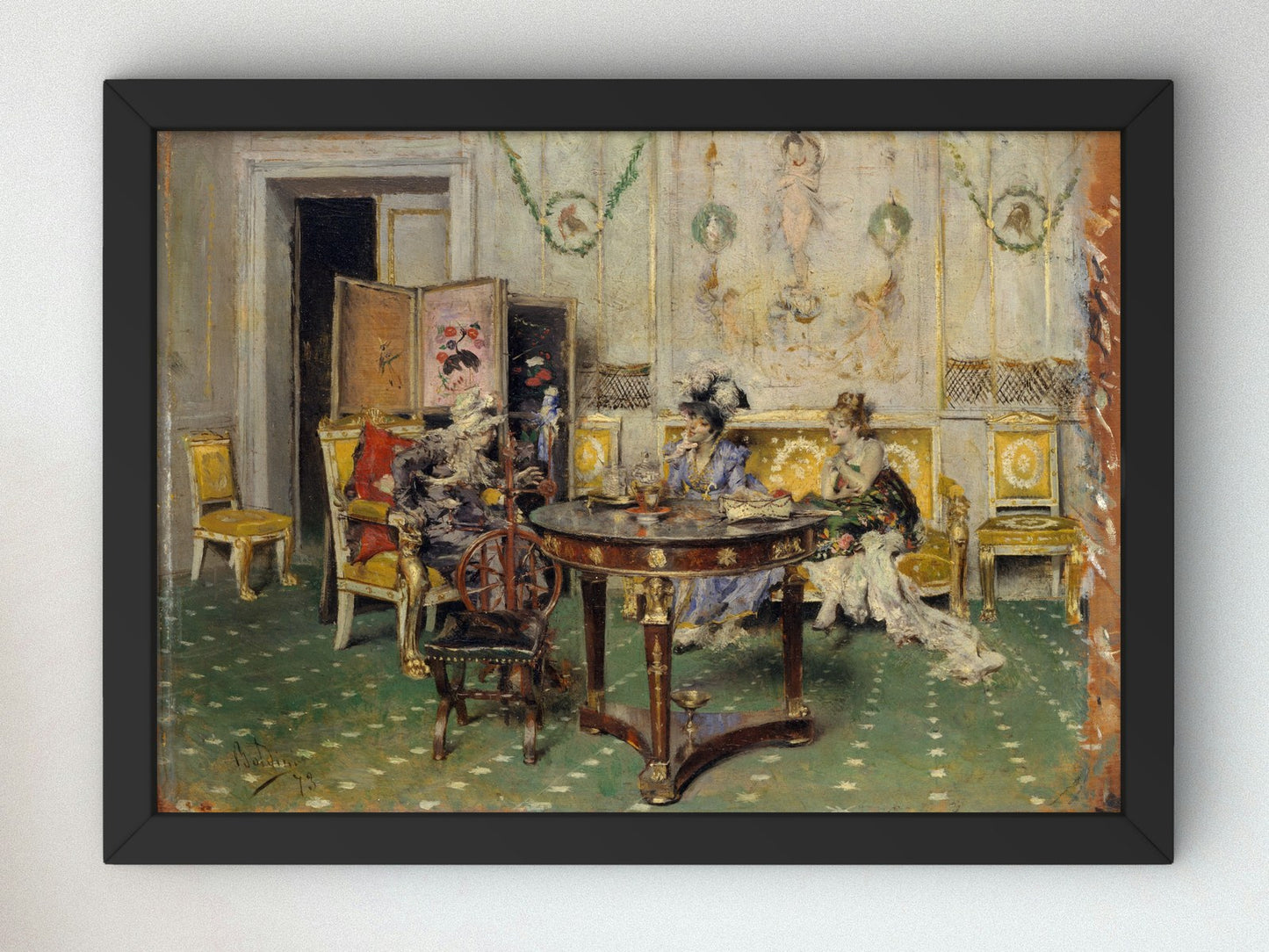 Gossip by Giovanni Boldini 1873, Wall Art Print, Fine Art Reproduction, Museum Quality Decor, Poster