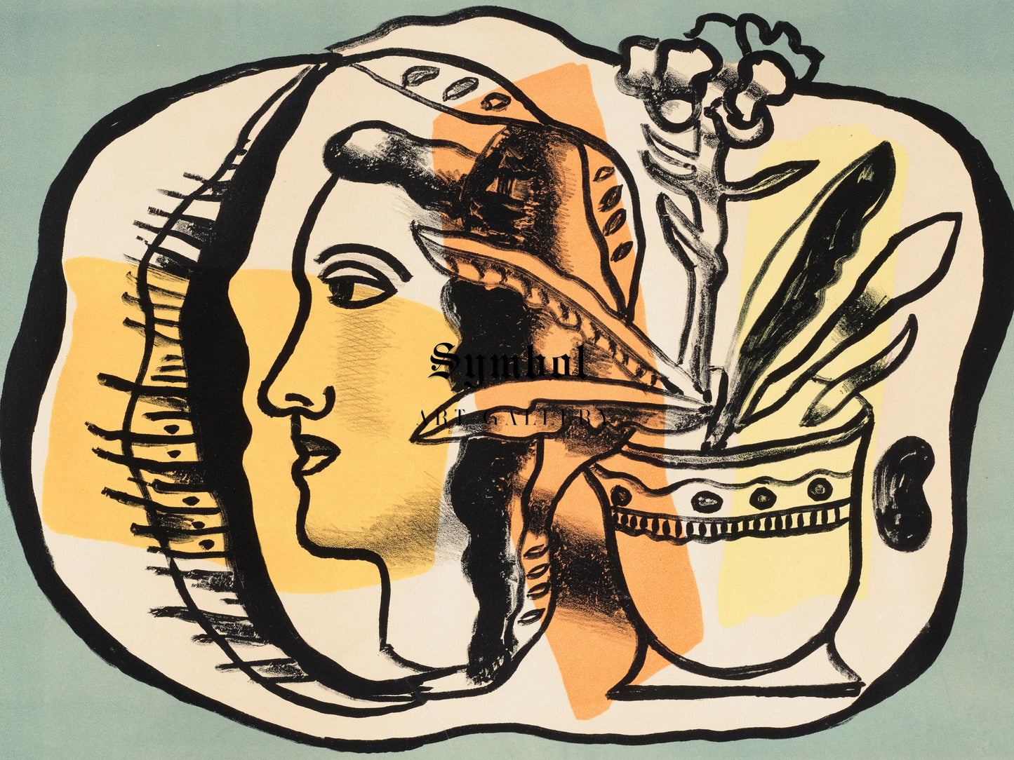 Composition with Profile by Fernand Léger 1948, Wall Art Print, Fine Art Reproduction, Museum Quality Decor, Poster
