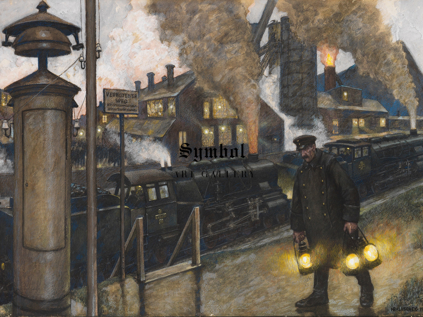 Eisenwerk by Hans Baluschek 1925, Wall Art Print, Fine Art Reproduction, Museum Quality Decor, Poster