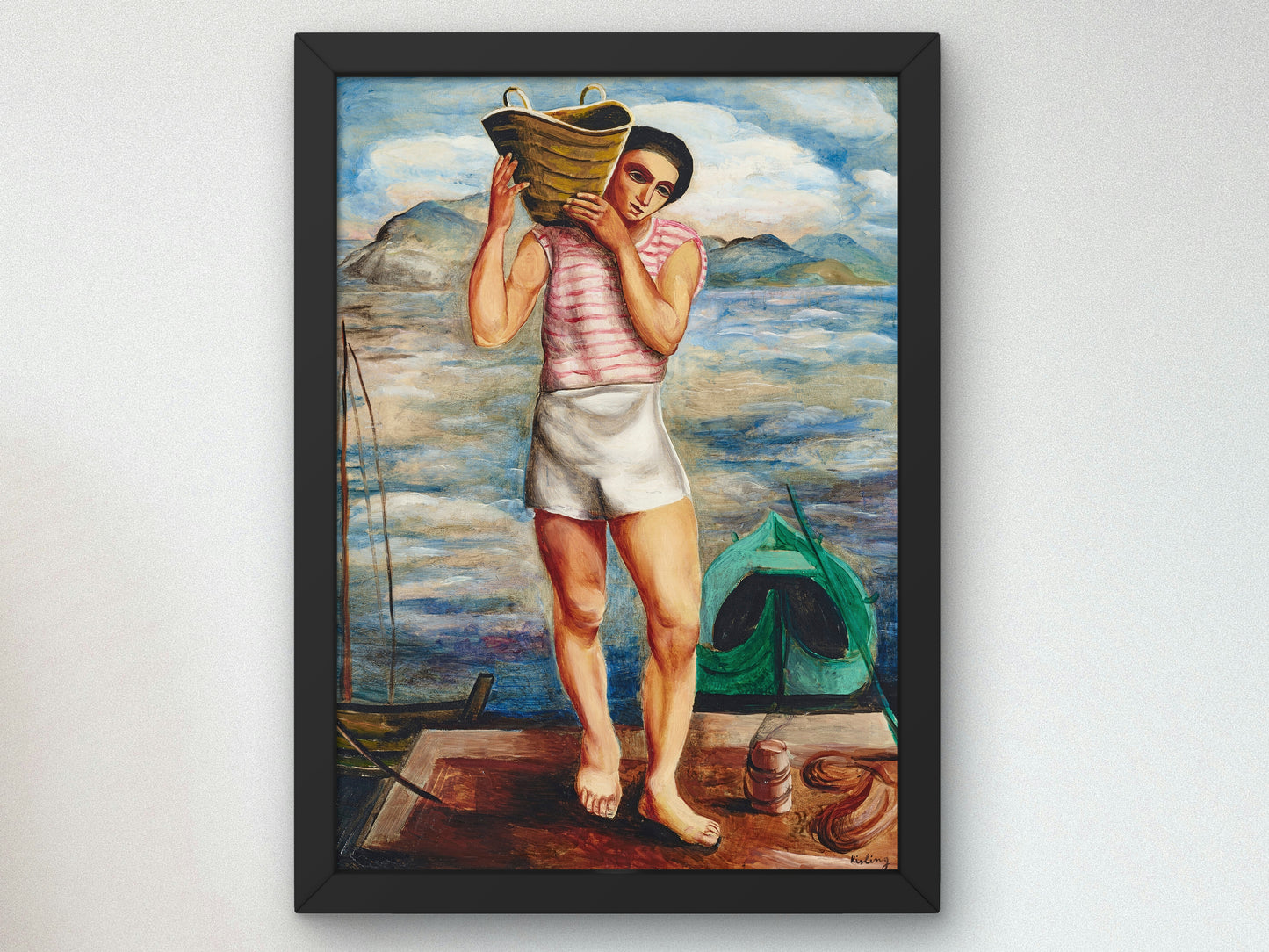The Fisherman by Moïse Kisling 1924, Wall Art Print, Fine Art Reproduction, Museum Quality Decor, Poster