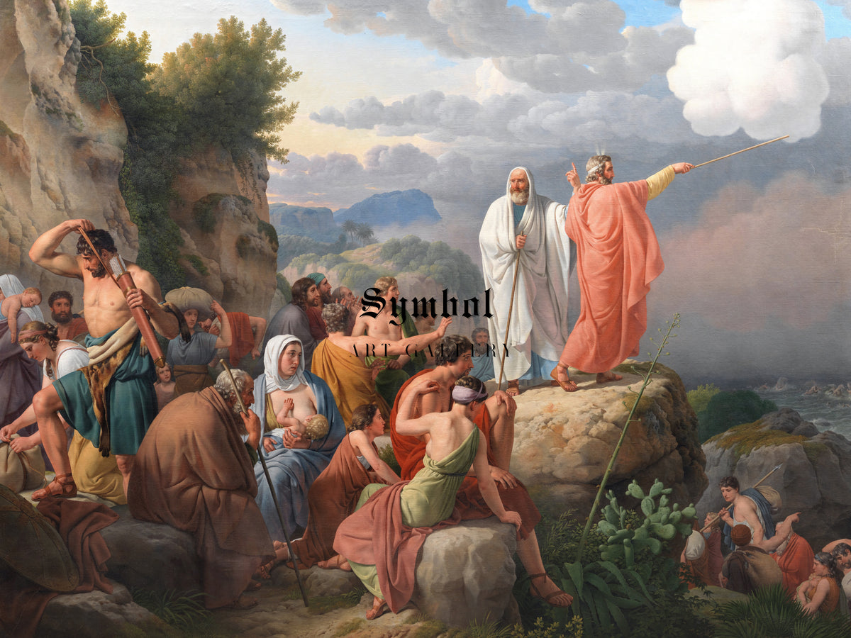 Moses Commands the Red Sea to Return and Pharaoh's Army Is Submerged by Christoffer Wilhelm Eckersberg 1815, Wall Art Print