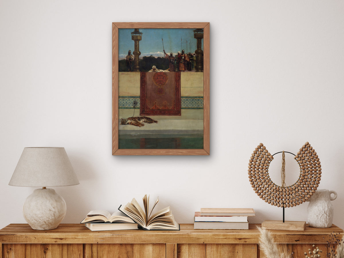 The Sultan's Tiger by Jean Joseph Benjamin Constant, Wall Art Print, Fine Art Reproduction, Museum Quality Decor, Poster