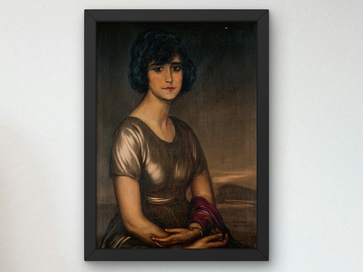 Portrait of a Young Lady by Julio Romero de Torres, Wall Art Print, Fine Art Reproduction, Museum Quality Decor, Poster