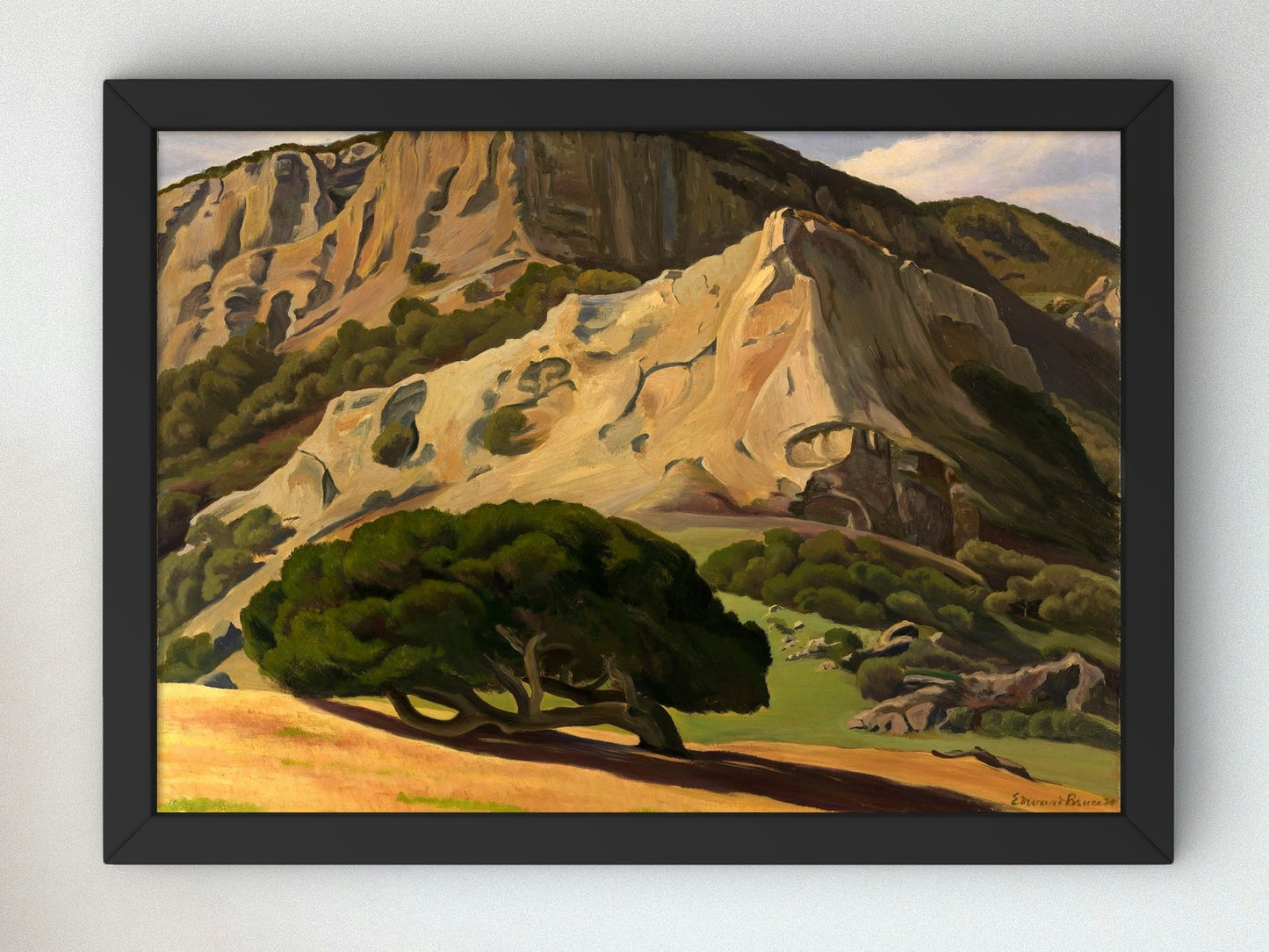 Oaks and Rocks San Luis Obispo by Edward Bruce 1930, Wall Art Print, Fine Art Reproduction, Museum Quality Decor, Poster
