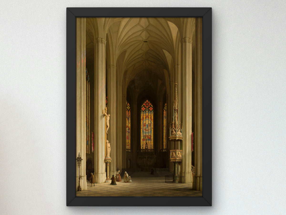 Gothic Church Interior by Max Emanuel Ainmiller 1844, Wall Art Print, Fine Art Reproduction, Museum Quality Decor, Poster