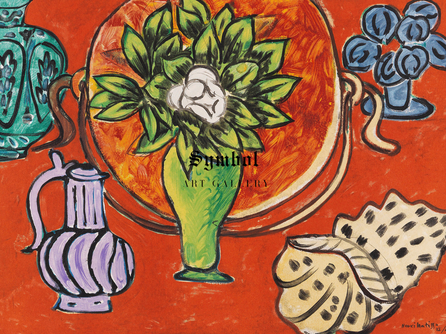 Still Life with Magnolia by Henri Matisse 1950, Wall Art Print, Fine Art Reproduction, Museum Quality Decor, Poster
