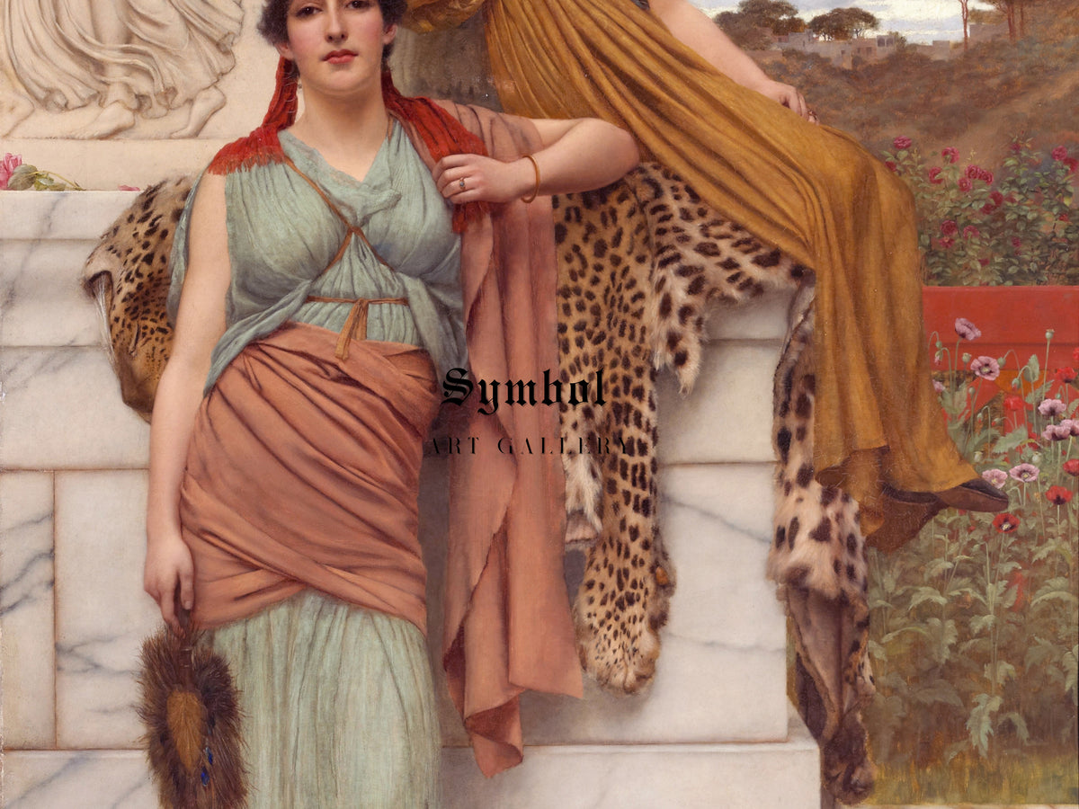 Waiting for the Procession by John William Godward, Wall Art Print, Fine Art Reproduction, Museum Quality Decor, Poster