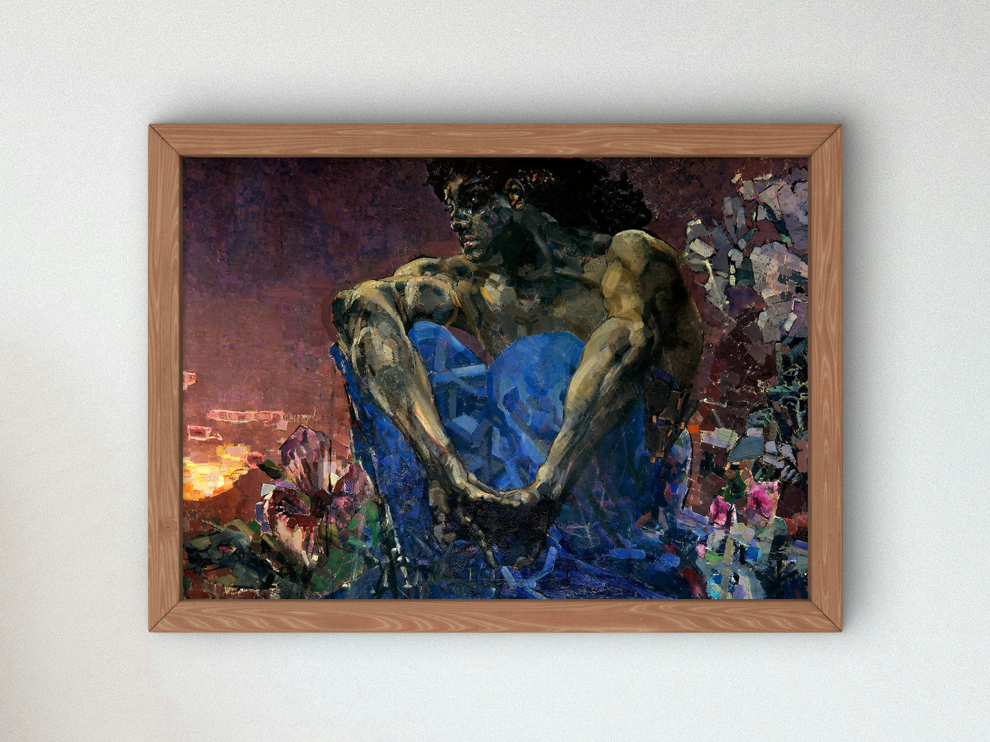 Demon Sitting by Mikhail Vrubel 1890, Wall Art Print, Fine Art Reproduction, Museum Quality Decor, Poster