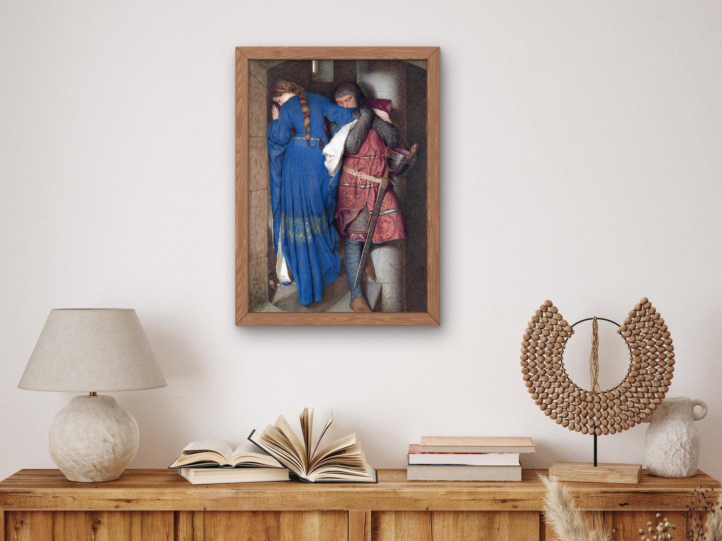 The Meeting on the Turret Stairs by Frederic William Burton 1864, Wall Art Print, Fine Art Reproduction, Museum Quality Decor, Poster