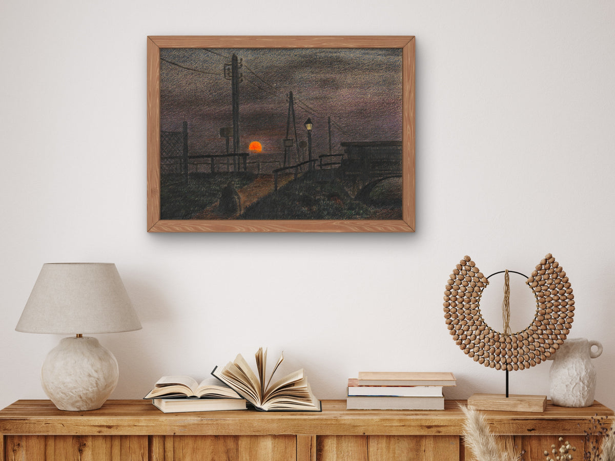 Rising Moon by Karl Wiener 1924, Wall Art Print, Fine Art Reproduction, Museum Quality Decor, Poster