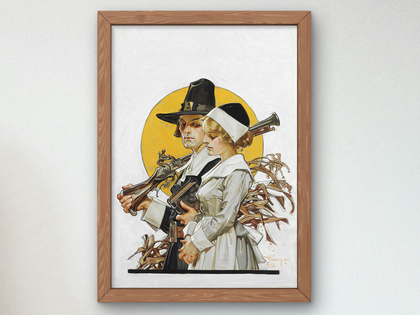 Giving Thanks by Joseph Christian Leyendecker 1910, Wall Art Print, Fine Art Reproduction, Museum Quality Decor, Poster