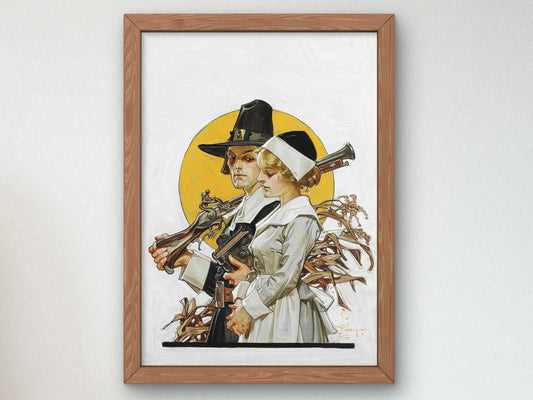 Giving Thanks by Joseph Christian Leyendecker 1910, Wall Art Print, Fine Art Reproduction, Museum Quality Decor, Poster