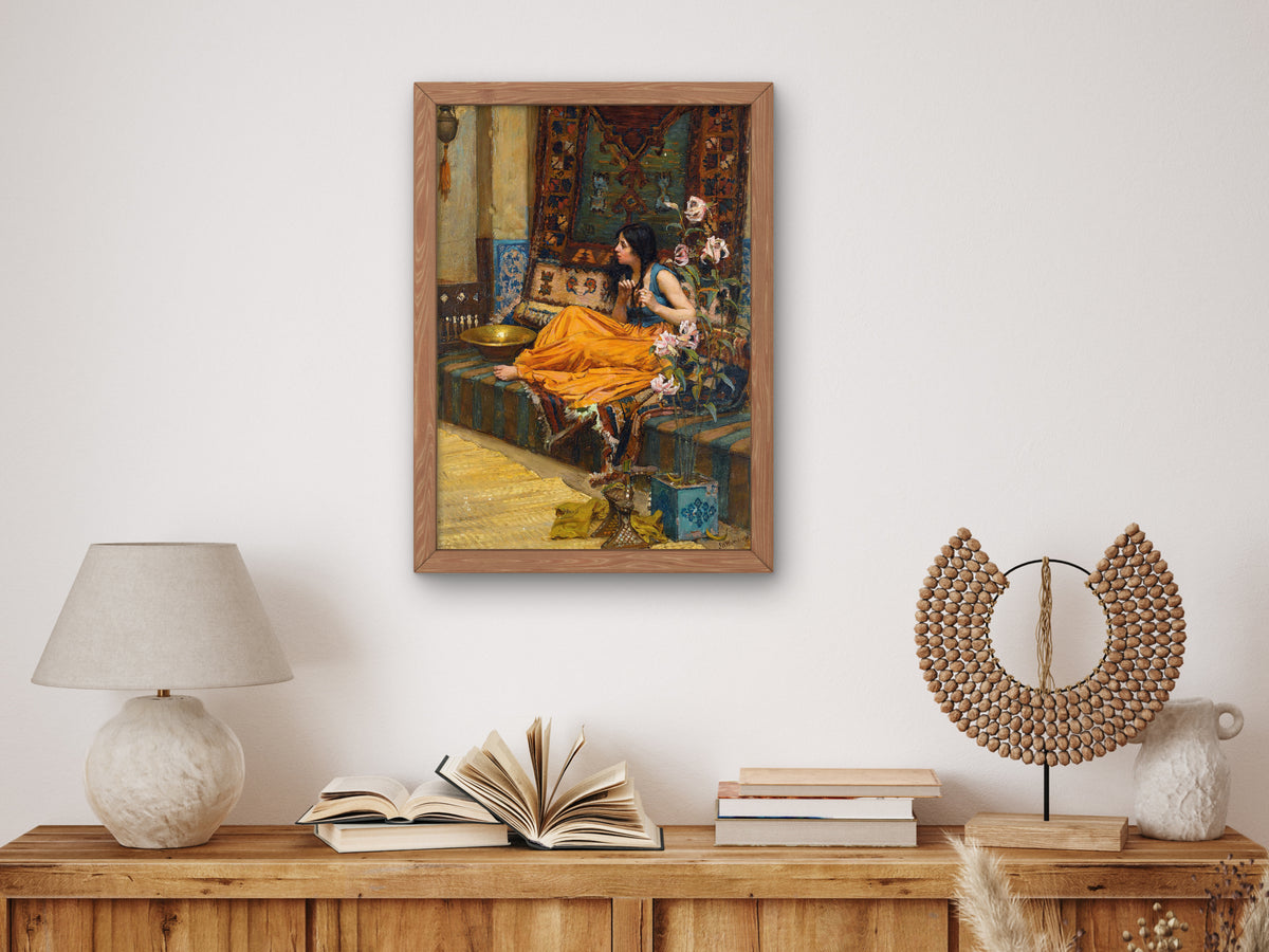 In the Harem by John William Waterhouse 1909, Wall Art Print, Fine Art Reproduction, Museum Quality Decor, Poster