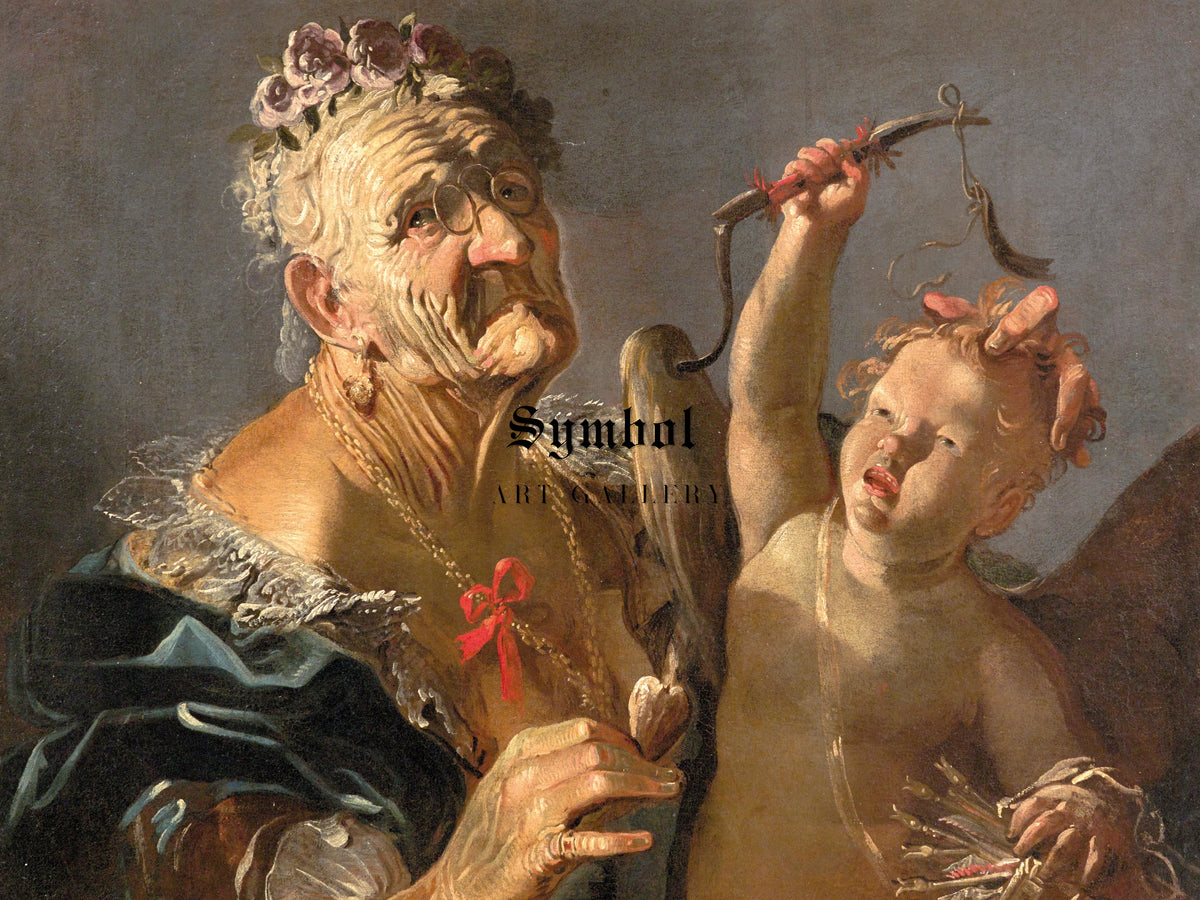 Allegory of Old Age by Lombard School 1700, Wall Art Print, Fine Art Reproduction, Museum Quality Decor, Poster